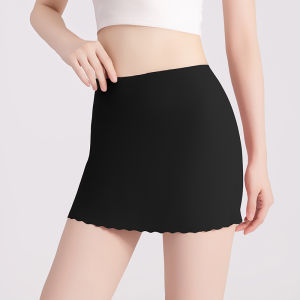 miiow | Cat Woman Safety Pants Ice Silk Seamless Anti-Light Bottoming Underwear Womens Mid-Waist Short Shorts Thin Model Casual Use