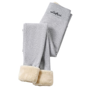 Cashmere Leggings Womens Winter Fleece-lined Thickened Gray Heattech Long Johns Outwear Cotton-Woolen Trouser Sweat Pants Belly Contracting Thread