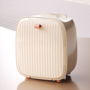 Nordic Style Mini Desktop Trash Can Office Living Room Bedroom Flip Cover Storage Bucket Cute Small Size Home Cleaning Tool