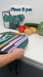 HappyFamily Pisau Dapur Set Gandum Jerami 6in1 Kitchen Knife Set Tajam Good Quality