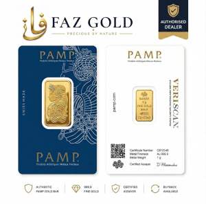 PAMP Swiss Made Gold Bar 1g Fine Gold 999.9