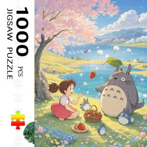 Hayao Miyazaki Animation Totoro 500 PCS Jigsaw Puzzles Challenging Family Activity Games for Gameroom Bedroom Livingroom Gift
