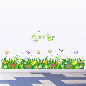 Dép Dán Tường PVC Chống Thấm Nước Trang Trí Phòng Khách Phòng Ngủ Hoa Hoa Cỏ Tự Dính Dán Sàn Dán Kính Dán Tường