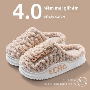 MONLEYTA | Dép đi trong nhà mùa đông bằng vải nỉ dày chống trượt ấm áp cho cặp đôi Dép đi trong nhà MONLEYTA EVA đế dày thường ngày mùa thu đông