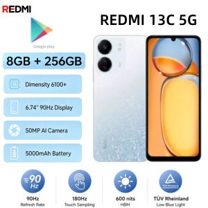 Redmi | 2026 new Redmi 13C 5G 8GB+256GB Smartphone Dimensity 6100+ 6.74-inch 90Hz Display 50MP AI Camera 5000mAh 18W PD Fast Charge