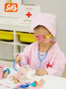 [SG Stock]Wooden Pretend Play Doctor Kit medical bag toy Educational Toy  brushing toys Birthday Christmas gift Christmas Gift