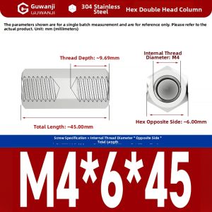 GUWANJI | 304 Stainless Steel Dual Pass Hexagonal Spacers