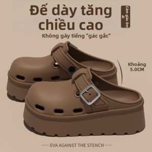 BUYANGSI | Thick Sole Hole Slippers Summer Home Wear Slip-on Toe-covered Stylish All-matching