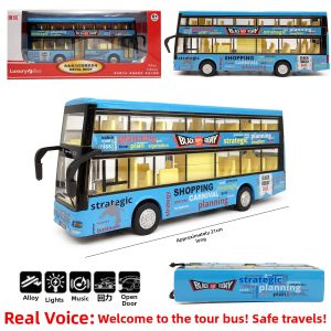TY MODELS | Sound and Light Pull Back Double Decker Bus Alloy Model