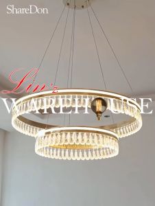 Lampu Gantung MODERN CRYSTAL LED 2 LAYER REMOTE CONTROL pendant light