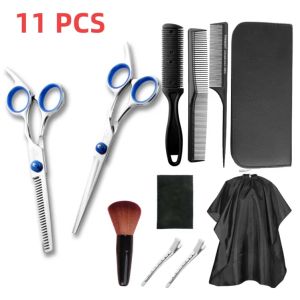 Bộ kéo cắt tỉa tóc cao cấp 11 món - Bộ phụ kiện cắt tóc cho bé và gia đình kéo cắt tóc nam nữ kéo tỉa tóc lược tỉa lông chó mèo thú cưng