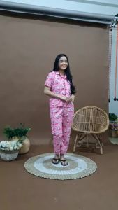 piyama wanita dewasa katun setelan cp bahan katun full kancing sesuai di photo banyak motif campur