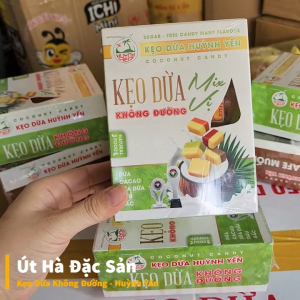 Kẹo Dừa Không Đường Mix Vị Huỳnh Yến – Hộp 170gr - Ăn Ngon Không Lo Tăng Đường - Út Hà Đặc Sản