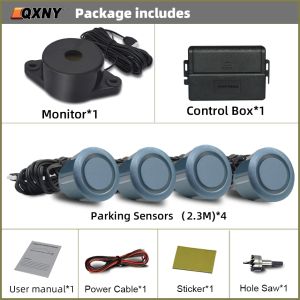 Parking 4 Sensors Kit Reverse Backup Radar with Car Auto Parktronic Buzzer Sound Alarm Detector System Rear No Display Monitor