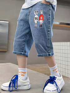 [Fast Shipping] Kids Denim Shorts for Boy 6-11 Yrs Fashion Pattern Cotton Pants Jeans Shorts for Kids Boy