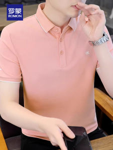 ROMON | Silk-like Short Sleeve Polo Shirt Summer Lightweight