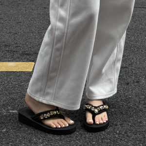 XMISTUO | Elevating Anti-Slip Beach Holiday Rhinestone Thick Sole Flip Flop