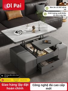 OLEPA | Bàn Trà Đa Năng Nâng Hạ Gấp Gọn Có Bánh Xe Dùng Cho Gia Đình