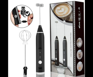 KINGREADY Electric Milk Frother 3 Speed Automatic Milk Foam Maker for Coffee Matcha 2 Stainless Steel Whisk Beaters USB Powered Rechargeable Foam Maker Egg Beater Mini Drink Mixer