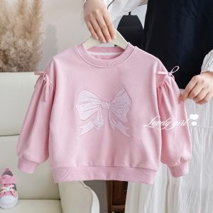 Cute Pink Bow Kids Long Sleeve T-Shirt