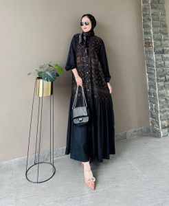 GRATIS ONGKIR DRESS DANIA KOTAK BATIK PEKALONGAN SPESIAL PROMO TERMURAH TERLARIS