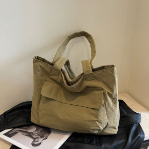 Lightweight Fashionable Single Shoulder Tote Bag Water-Resistant Foldable Commuter Bag Casual Womens Handbag Nylon Material