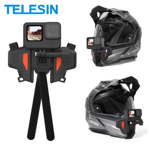 Telesin | TELESIN Motorcycle Helmet Mount Strap Flodable Front Chin Mount for GoPro 13 12 11 10 9 DJI Osmo Action3 Insta360 Accessories