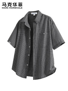 Mark Fairwhale | Fashion Plaid Short Sleeve Casual Breathable Lightweight Shirt