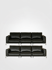 Italian Full Aniline Leather 3-Seater Straight Sofa