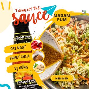Tương sốt Thái MADAM PUM chay mặn đều dùng - chai 290ml - Sauce