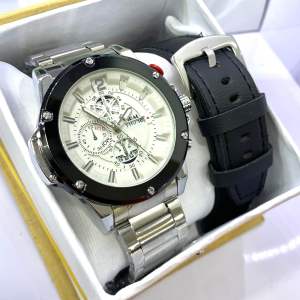 Jam Tangan Pria Viral Original Rantai Analog Tanggal Hari Aktif Tahan Air
