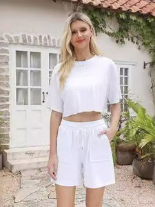 Quần Short Thể Thao Thường Ngày Màu Trơn Cạp Cao Thời Trang Mùa Hè Cho Nữ Quần Năm Mảnh Thoải Mái Thoáng Khí