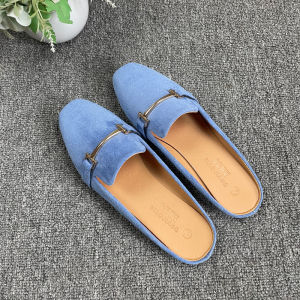 Retro Headcover Slippers Women Summer Outdoor Sandals Small Size 31-32-33 Large Size Mules Shoes Fashionable Flat Heels