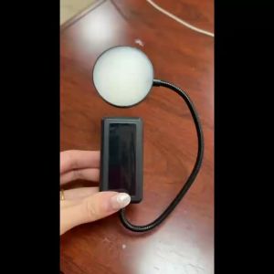 KEBINCPLED Circular Book Light Led Clip Lamp USB Rechargeable 600mAh Black Indoor Study Bedside Book Light Night Table Lamp