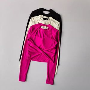 Áo Tập Yoga Nữ Gợi Cảm Lưng Trần Tay Dài Chất Liệu Nhanh Khô Nylon Spandex Dùng Cho Tập Luyện Chạy Bộ