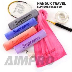HANDUK SUPREME Handuk Microfiber Quickdry (Cepat Kering) Size 30 x 120 cm - Travel Towel - Handuk Travel - Bath Towel - Handuk Renang - Handuk Outdoor - Handuk Mandi - Microfibre Towel - Handuk Olahraga - Handuk Travel - Handuk Travelling