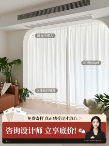 YummyHome Living Room Bedroom Transparent Curtain Veil Anti-snag Light-permeable Ghostly Veil Modern Simple Style Polyester Fabric