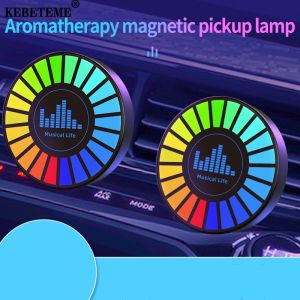 KEBETEME Car Music Rhythm Lamp RGB LED Voice Control Rhythm Atmosphere Air Freshener Auto Interior Ambient Light