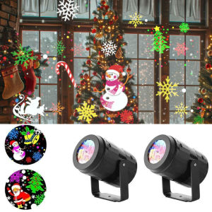 1/2PCS USB Power Christmas Projector LED Fairy Light 16 Pattern Projection Night Lamp for Bedroom Holiday Party Christmas Decor