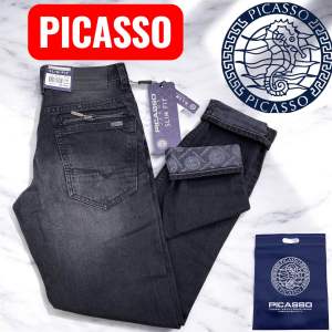 CELANA PANJANG PRIA PICASSO ZIPPER ( RESLETING ) POLA SLIMFIT FULL FASHION BAHAN TIDAK KARET KUALITAS PREMIM|COD|