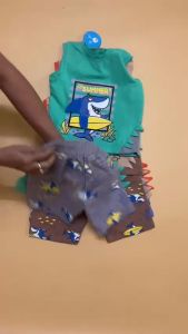 [Cao Cấp Cực Đẹp] Đồ Bộ Bé Trai Size 10kg-40kg Thun Cotton Co Giãn 4 Chiều Mềm Mịn Siêu Mát Hình Cá Mập.1626.7