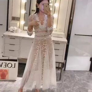 y Lace Vintage Sundress Women Dress Sleeveless Runway Boho Beach Backless Embroidery Summer Party Dresses Woman Vestido