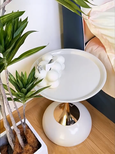 Nordic Style Light Luxury Extremely Simple Round Table Side Table Metal Unique End Table for Living Room for Small Spaces