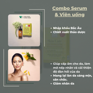 Combo New Nordic Natural Magic Firming Serum [30ml] & Viên uống Skin Care Collagen Filler [60v]: Giảm nhăn da da sáng min săn chắc.