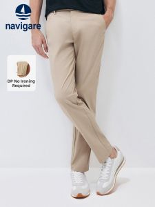 Navigare | Wrinkle-resistant Lightweight Beige Straight Trousers