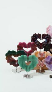 1 Pair Natural Amethyst Love Wings Sculpture Healing Crystal Gemstone Crafts Home Desktop Ornament Festival Gift