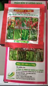 CANXI BO Viên sủi Phân bón Lớn trái chống rụng trái bóng trái lên màu 1 viên 10Gram dùng 20 - 40 Lít