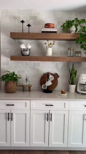2 layer floating shelves with metal support wall shelves organizer with 2 pcs of wood panel and complete sets of screw and tox ready for installation 2 pcs of wood