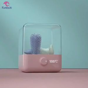 Bộ cọ rửa bình sữa silicon cho bé Kichilachi cao cấp tay cầm xoay 360 độ