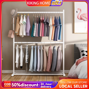 Sturdy Steel Pipe Clothes Hanger Rack Single/Double Rod Clothes Hanger Clothes Drying Rack Clothes Rack Shoes And Coat Rack